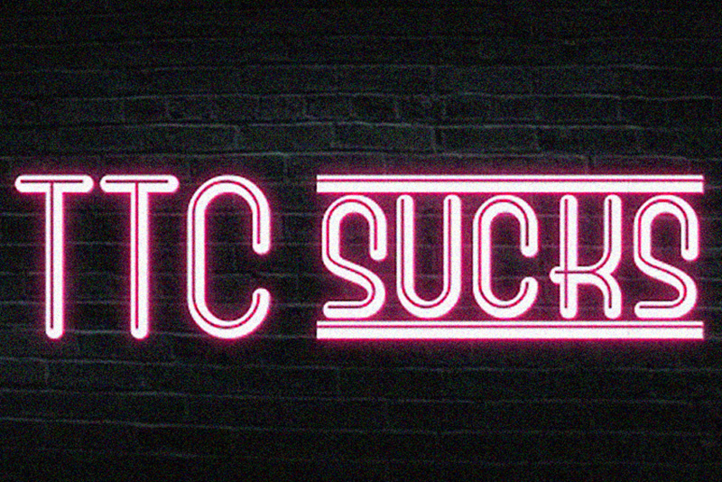 TTC Sucks Neon sign by Postergen.com